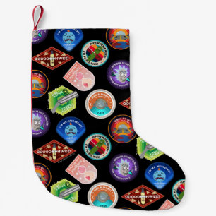 RICK AND MORTY™   Outer Space Patches Pattern Small Christmas Stocking