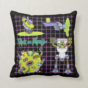 RICK AND MORTY™   Pickle Rick Portal Pattern Throw Pillow