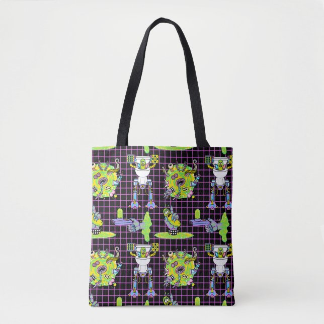 RICK AND MORTY™ | Pickle Rick Portal Pattern Tote Bag (Front)