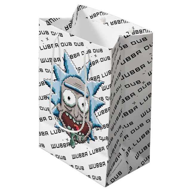 RICK AND MORTY™ | Pixelverse Rick Drooling Head Medium Gift Bag (Front Angled)