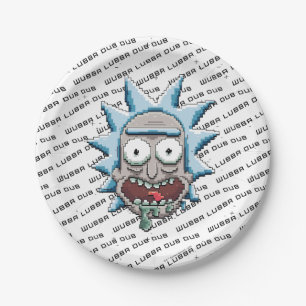 RICK AND MORTY™   Pixelverse Rick Drooling Head Paper Plate