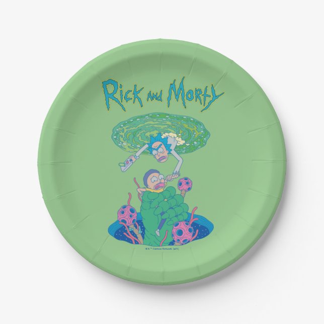 RICK AND MORTY™ | Portal Rescue Paper Plate (Front)