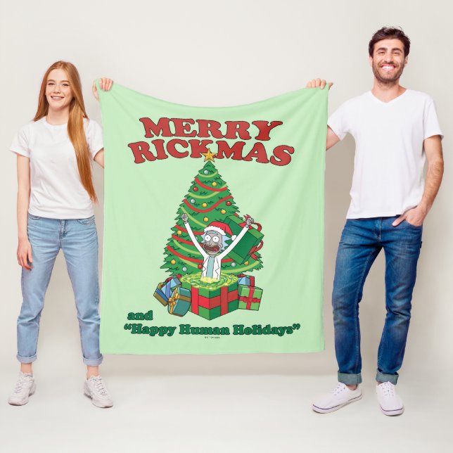 Rick and Morty | Portal Rick Merry Rickmas Fleece Blanket (In Situ)