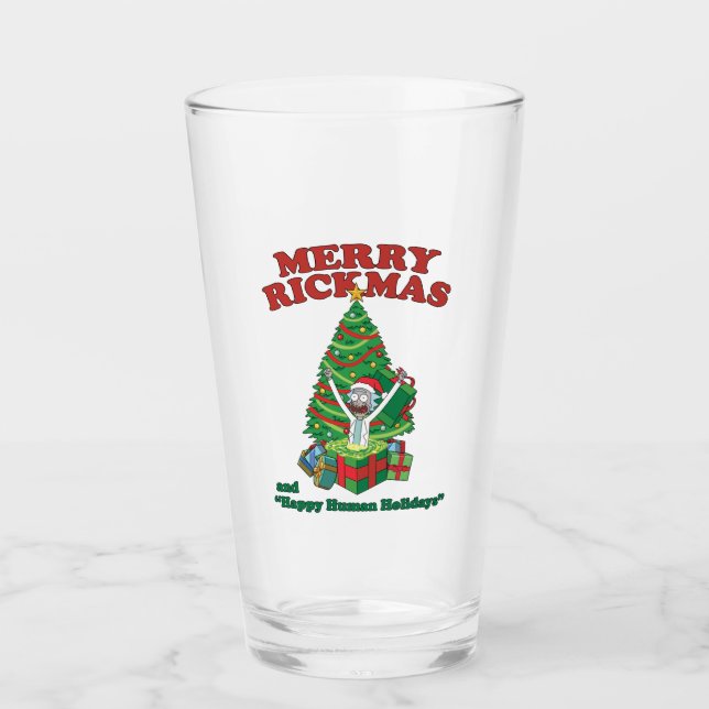 Rick and Morty | Portal Rick Merry Rickmas Glass (Front)