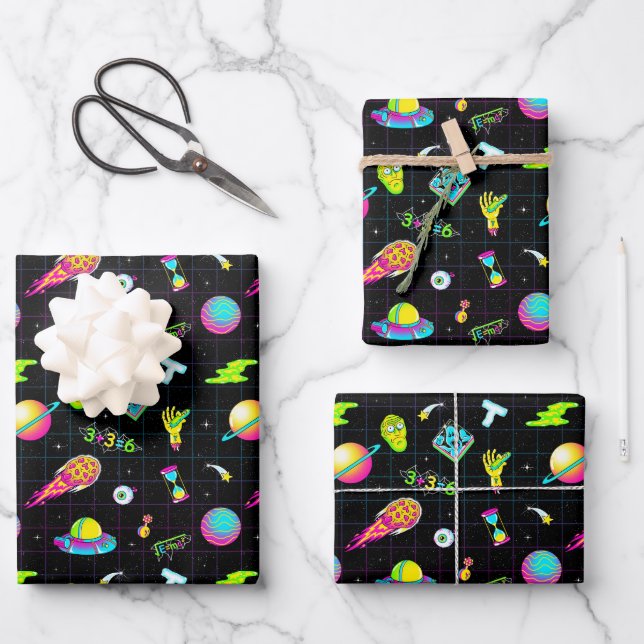 RICK AND MORTY™ | Psychedelic Season 3 Pattern Wrapping Paper Sheet (Front)