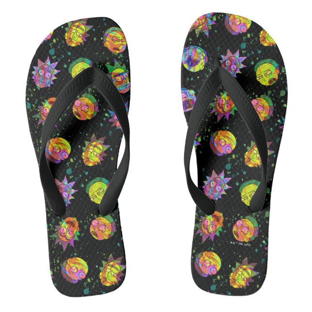 RICK AND MORTY™ | Psychedelic Swirl Pattern Flip Flops (Footbed)