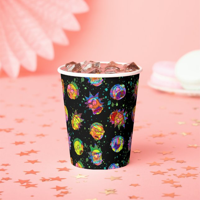 RICK AND MORTY™ | Psychedelic Swirl Pattern Paper Cups (Insitu)