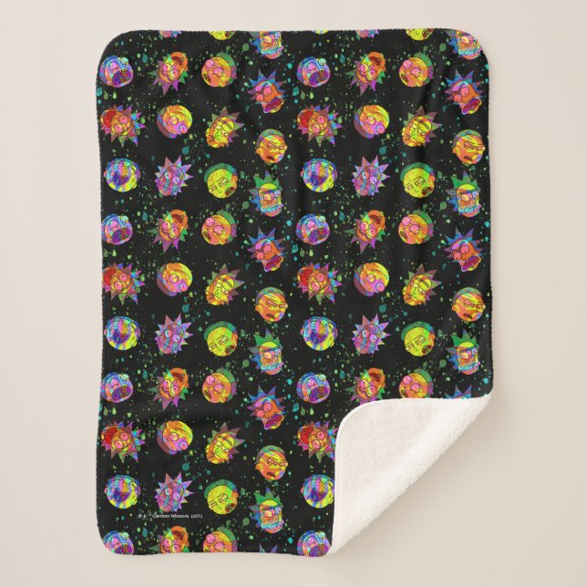 RICK AND MORTY™ | Psychedelic Swirl Pattern Sherpa Blanket (Front)