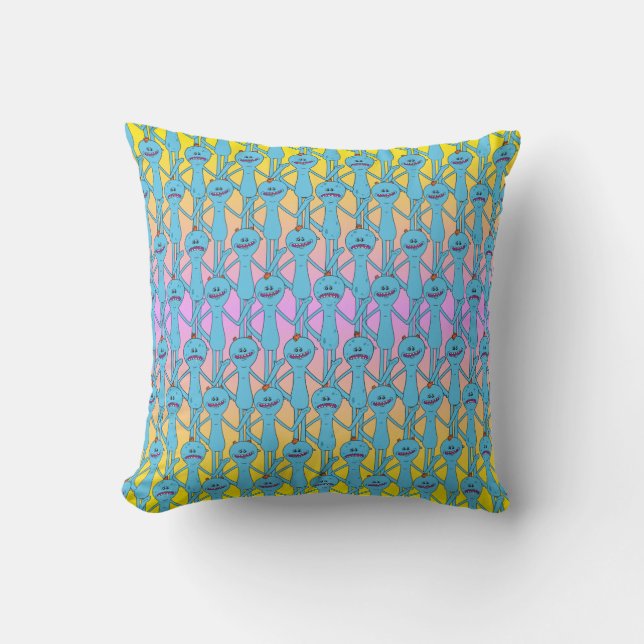 RICK AND MORTY™ | Rainbow Mr. Meeseeks Pattern Throw Pillow (Front)