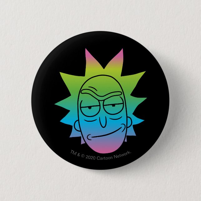 RICK AND MORTY™ | Rainbow Rick Head pattern 2 Inch Round Button (Front)