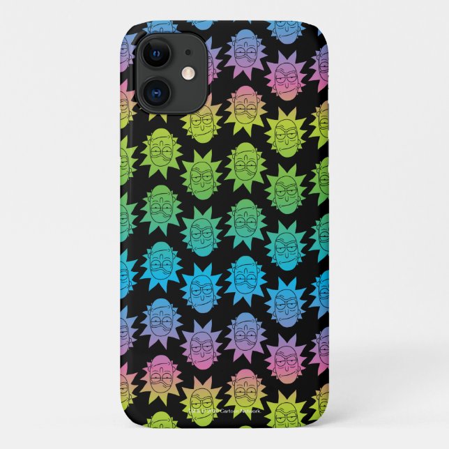 RICK AND MORTY™ | Rainbow Rick Head pattern Case-Mate iPhone Case (Back)