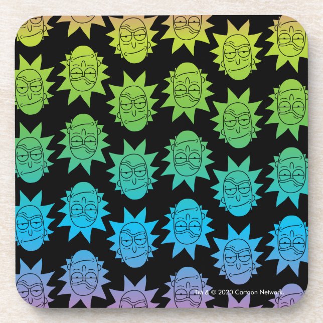RICK AND MORTY™ | Rainbow Rick Head pattern Coaster (Front)