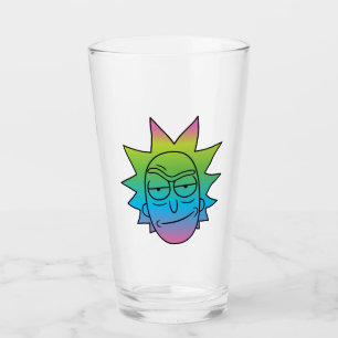 RICK AND MORTY™ Rainbow Rick Head pattern Glass
