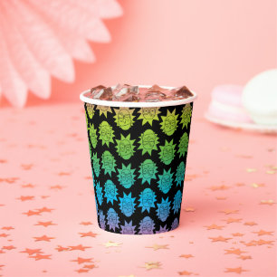 RICK AND MORTY™ Rainbow Rick Head pattern Paper Cups