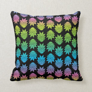 RICK AND MORTY™   Rainbow Rick Head pattern Throw Pillow