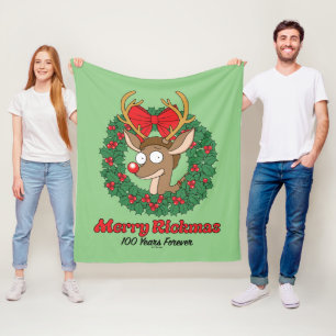 Rick and Morty Reindeer Morty Merry Rickmas Fleece Blanket