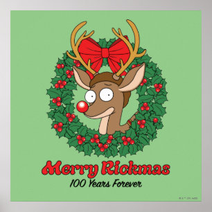 Rick and Morty   Reindeer Morty Merry Rickmas Poster