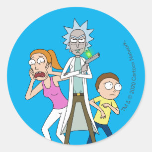 RICK AND MORTY™   Rick, Morty, and Summer Classic Round Sticker