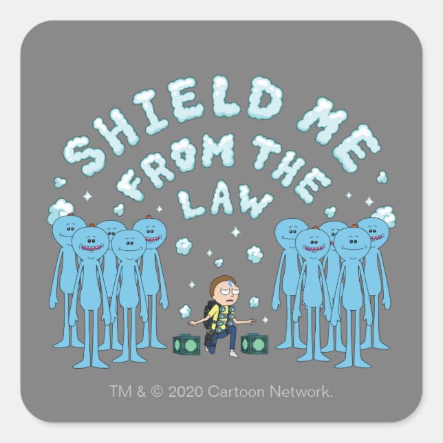 RICK AND MORTY™ | Shield Me From The Law Square Sticker (Front)