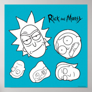 RICK AND MORTY™   Smith Family Head Pattern Poster
