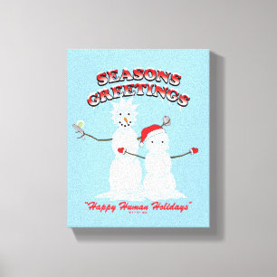 Rick and Morty   Snowmen Season's Greetings Canvas Print