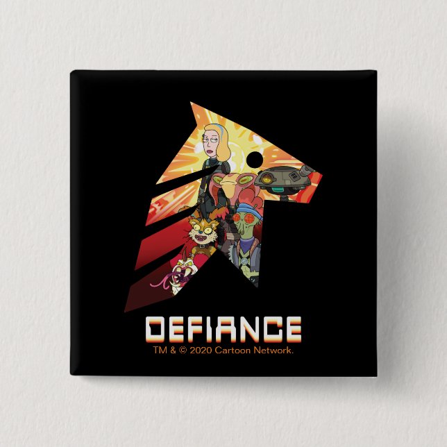 RICK AND MORTY™ | Space Beth Defiance Crew 2 Inch Square Button (Front)