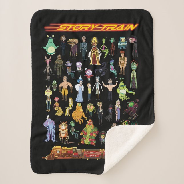 RICK AND MORTY™ | Story Train Sherpa Blanket (Front)