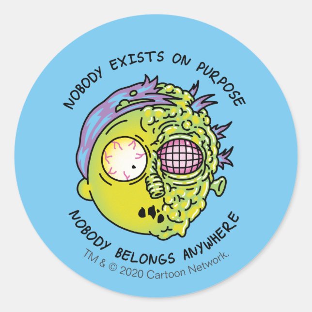 RICK AND MORTY™ | Stylized Morty Fly Quote Classic Round Sticker (Front)