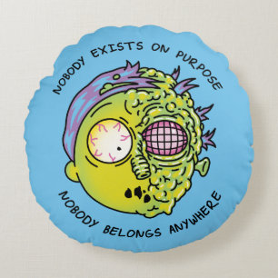 RICK AND MORTY™   Stylized Morty Fly Quote Round Pillow