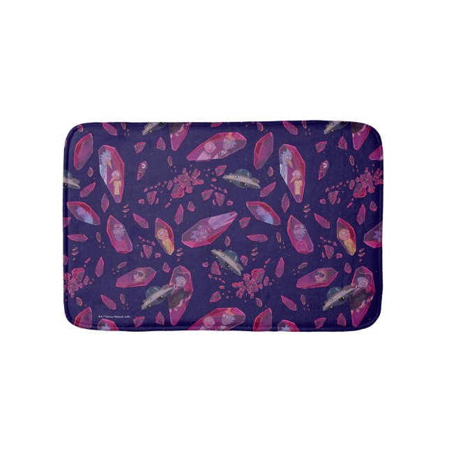 Rick and Morty Time Crystal Pattern Bath Mat (Front)