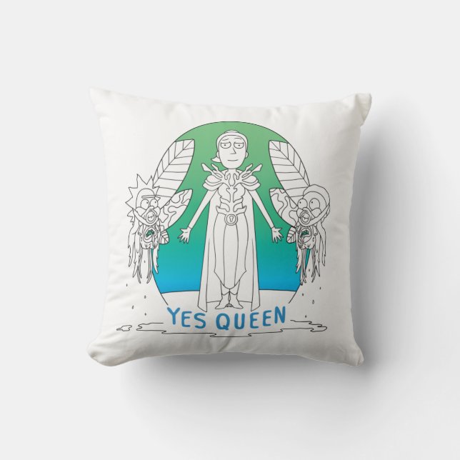 RICK AND MORTY™ | Yes Queen Throw Pillow (Front)