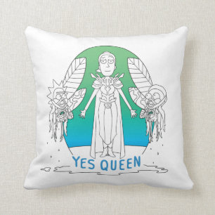RICK AND MORTY™   Yes Queen Throw Pillow
