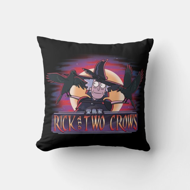 Rick and Two Crows Throw Pillow (Front)