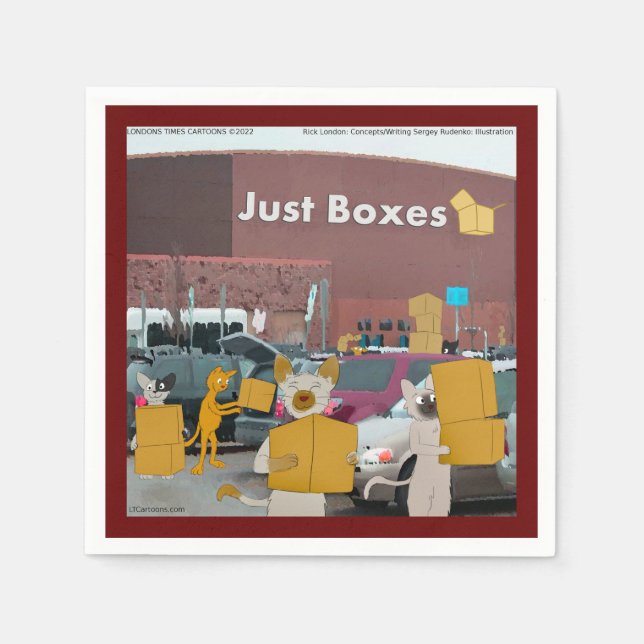 Rick London Big Box Stores For Cats Comic  Napkin (Front)