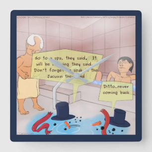 Rick London Comédie Snowman Carré Horloge murale