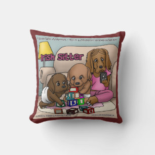 Rick London Comic Irish Setter Throw Pillow