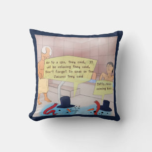 Rick London Comic Snowman Cotton Throw Pillow