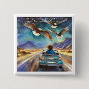 Rick London Driving In The Dark Funny Comic  2 Inch Square Button