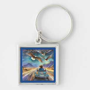 Rick London Driving In The Dark Funny Comic  Keychain
