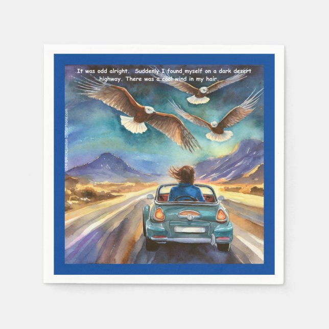 Rick London Driving In The Dark Funny Comic  Napkin (Front)