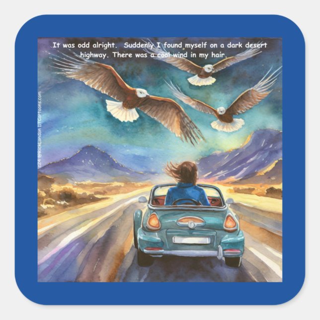 Rick London Driving In The Dark Funny Comic  Square Sticker (Front)