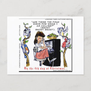 Rick London Ernestine Calling Birds Xmas Postcard