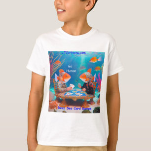 Rick London Fish Playing "Go Fish" Card Game Comic T-Shirt