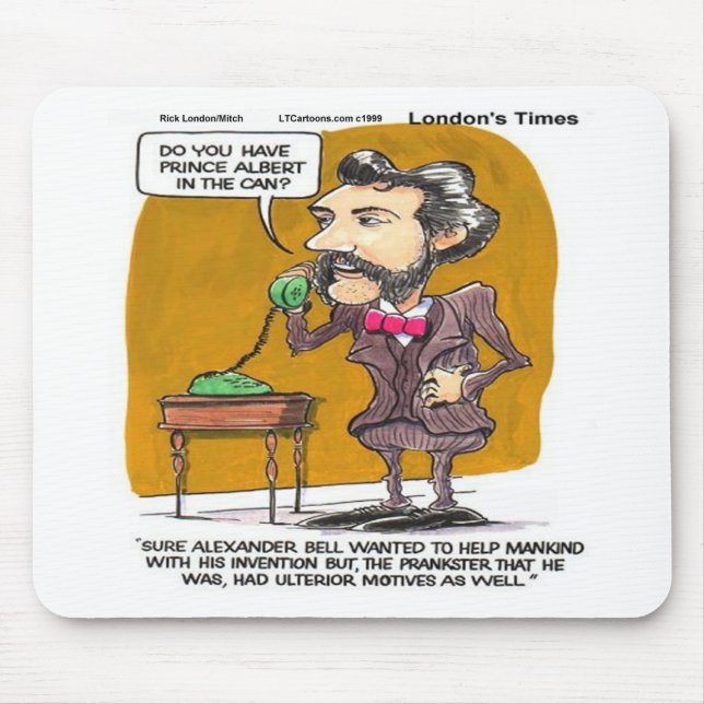 Rick London Funny Alexander Bell Phone Prank Mouse Pad (Front)