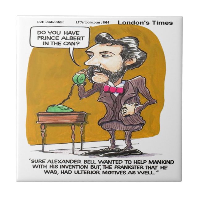 Rick London Funny Alexander Bell Phone Prank Tile (Front)