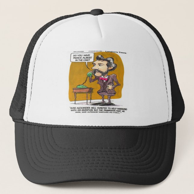 Rick London Funny Alexander Bell Phone Prank Trucker Hat (Front)