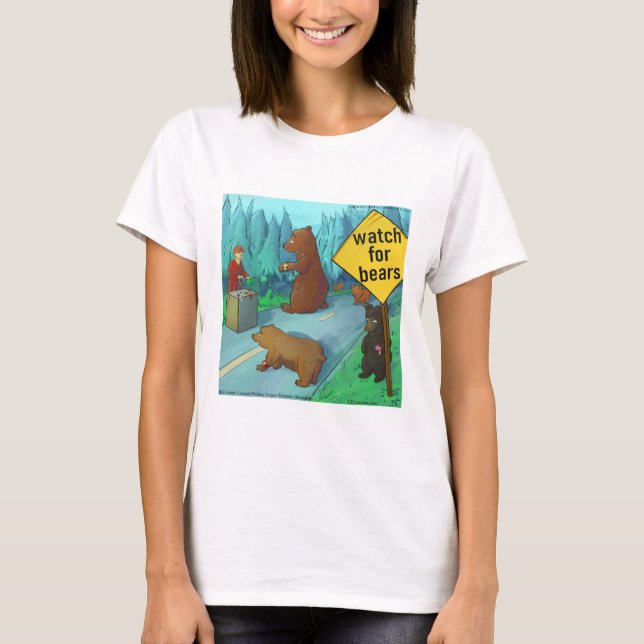 Rick London Funny Bears With Watches Comic T-Shirt (Front)