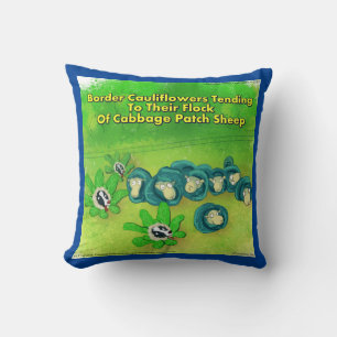 Rick London Funny Border Collie Flower Throw Pillow