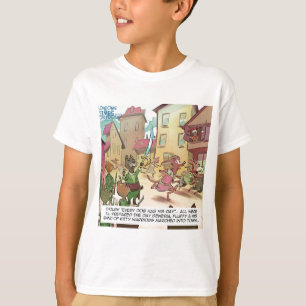 Rick London Funny Cats Vs Dogs Cartoon T-Shirt