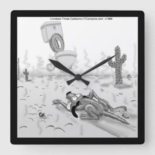 Rick London Funny Chien Mirage Carré Horloge mural